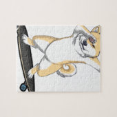 Dabbinbg Shiba Inu auf Skateboard-Kaffee-Tasse Puzzle (Horizontal)