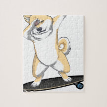 Dabbinbg Shiba Inu auf Skateboard-Kaffee-Tasse