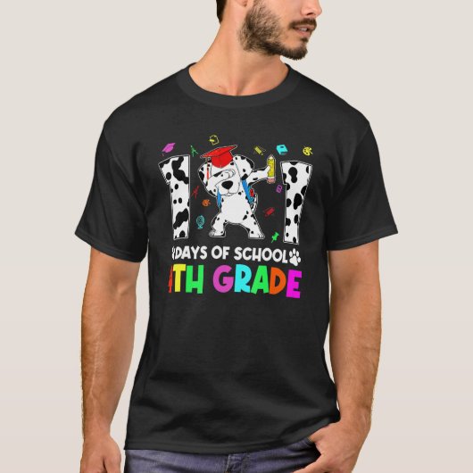Dabbing 101 Days School 4TH Grade Student Teacher T-Shirt (Vorderseite)