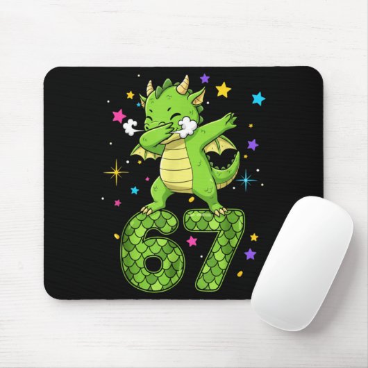 Dabbing 67 Dragon 67 Funny Six Seven Gen Z Slang M Mousepad (Mit Mouse)