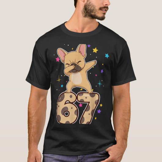 Dabbing 67 French Bulldog 67 Dog Funny Six Seven M T-Shirt (Vorderseite)