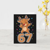 Dabbing 67 Reindeer 67 Funny Six Seven Meme Gen Z  Karte (Gelbe Blume)