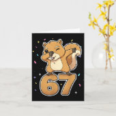 Dabbing 67 Squirrel 67 Funny Six Seven Gen Z Slang Karte (Gelbe Blume)