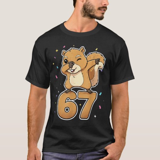 Dabbing 67 Squirrel 67 Funny Six Seven Gen Z Slang T-Shirt (Vorderseite)