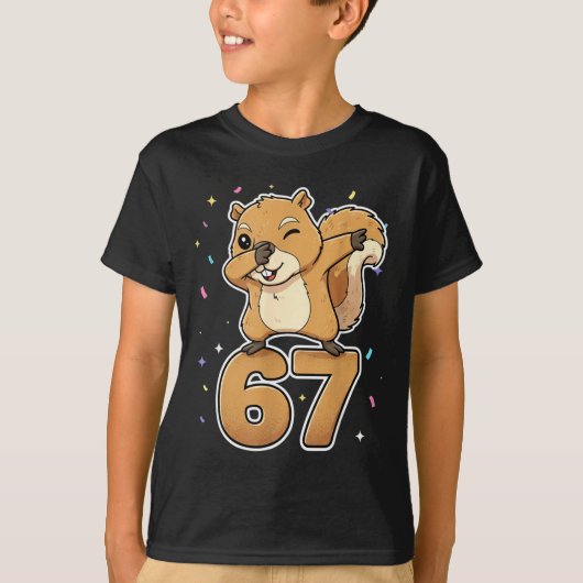 Dabbing 67 Squirrel 67 Funny Six Seven Gen Z Slang T-Shirt (Vorderseite)