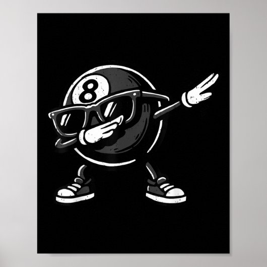 Dabbing 8 Ball Billiard Funny Ol Player Dab Dab Ta Poster (Vorne)