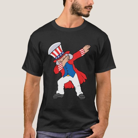 Dabbing Abraham Abe Lincoln Patriotic 4. Juli T-Shirt (Vorderseite)