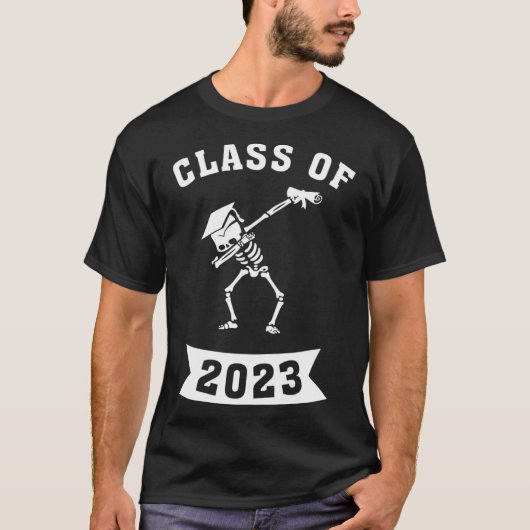 Dabbing Abschluss Class 2023 Skeleton Dab School T-Shirt (Vorderseite)