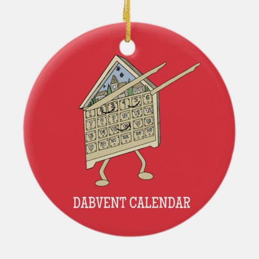 Dabbing Adventskalender Funny Christlich Religious Keramik Ornament (Hinten)