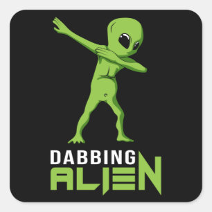 Dabbing Alien Area 51 Ufo Space Außerirdischen Fun Quadratischer Aufkleber
