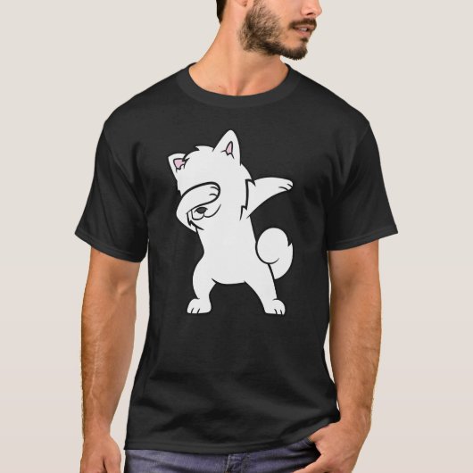 Dabbing American Eskimo Dog Funny American Eskimo  T-Shirt (Vorderseite)