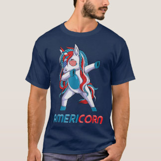 Dabbing Americorn Unicorn 4. Juli Mericorn Mer T-Shirt