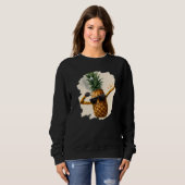 Dabbing Ananas Aloha Sunglasses Beach Dance Haw Sweatshirt (Vorne ganz)