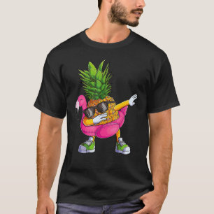Dabbing Ananas Flamingo Tropisch Aloha Strand T-Shirt