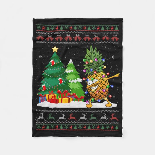 Dabbing Ananas Liebhaber Weihnachtsmannmütze Ugge Fleecedecke (Vorderseite)