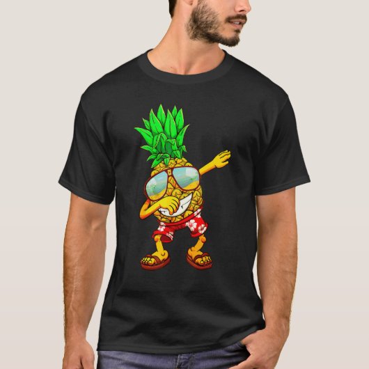 Dabbing Ananas Sonnenbrille Aloha Beaches Hawaii T-Shirt (Vorderseite)