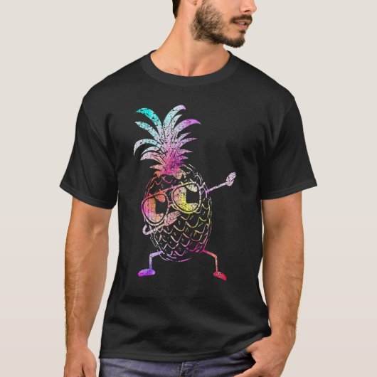Dabbing Ananas Sonnenbrille Hawaii Hawaiian Beach T-Shirt (Vorderseite)