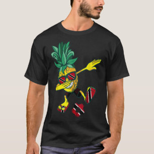 Dabbing Ananas Trinidadian Flag Trinidad und T-Shirt