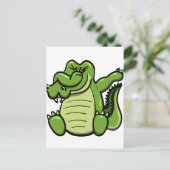 Dabbing Animals Alligator Postkarte (Stehend Vorderseite)