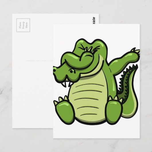 Dabbing Animals Alligator Postkarte (Vorne/Hinten)