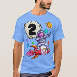 Dabbing Astronaut 2 Jahre Altes Geburtstag Junge R T-Shirt