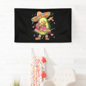 Dabbing Avocado Cinco De Mayo Funny Mexican Poncho Banner (Insitu)