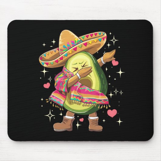 Dabbing Avocado Cinco De Mayo Funny Mexican Poncho Mousepad (Vorne)