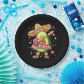 Dabbing Avocado Cinco De Mayo Funny Mexican Poncho Pappteller (Party)