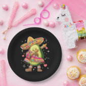 Dabbing Avocado Cinco De Mayo Funny Mexican Poncho Pappteller (Party)