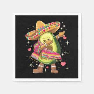 Dabbing Avocado Cinco De Mayo Funny Mexican Poncho Serviette