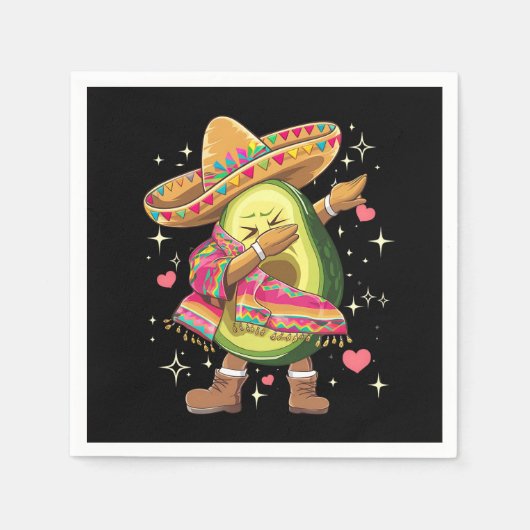 Dabbing Avocado Cinco De Mayo Funny Mexican Poncho Serviette (Vorderseite)