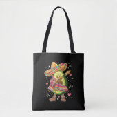Dabbing Avocado Cinco De Mayo Funny Mexican Poncho Tasche (Vorderseite)