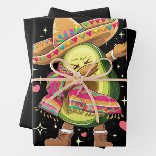 Dabbing Avocado Cinco De Mayo Lustiger Mexikanisch Geschenkpapier Set