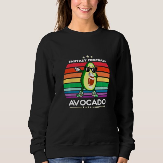 Dabbing Avocado Rainbow Sunset Fantasy Football Lo Sweatshirt (Vorderseite)