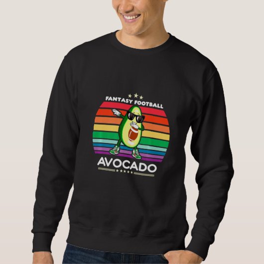 Dabbing Avocado Rainbow Sunset Fantasy Football Lo Sweatshirt (Vorderseite)