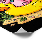 Dabbing Axolotl Gummiente Funny Sommerferien Poster (Ecke)