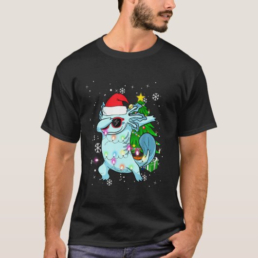 Dabbing Axolotl Kids Boy Jugend Weihnachten Pajama T-Shirt (Vorderseite)