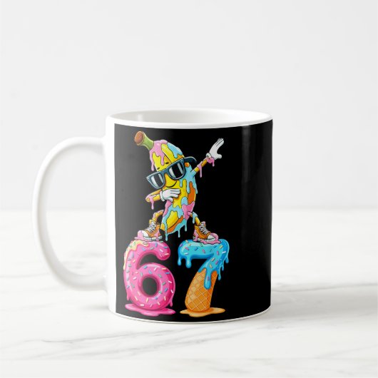 Dabbing Banana 67 Ice Cream Drip Funny Six Seven M Kaffeetasse (Links)