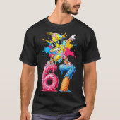 Dabbing Banana 67 Ice Cream Drip Funny Six Seven M T-Shirt (Vorderseite)