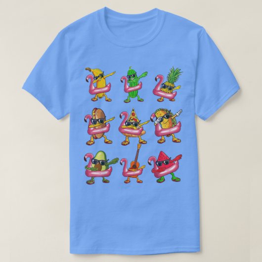 Dabbing Banana Flamingo Float Sommer Früchte Kinde T-Shirt (Design vorne)
