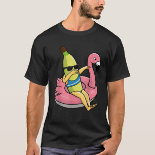 Dabbing Banana Flamingo Float Sommer Tropisches Ob T-Shirt