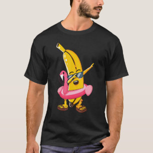 Dabbing Bananen Flamingo Float Sommer T-Shirt