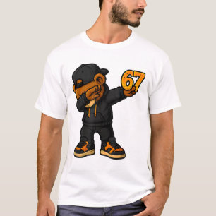 Dabbing Bär 67 Meme Lustig Brainrot Hip Hop Kinder T-Shirt