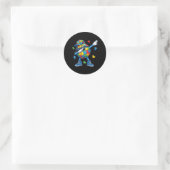 Dabbing Baseball Au Bewusstsein Runder Aufkleber (Tasche)