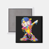 Dabbing Baseball Eiscreme-Tropf Funny Baseball Magnet (Vorderseite/Rückseite)