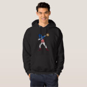 Dabbing Baseball Player 4th Of July USA American F Hoodie (Vorne ganz)