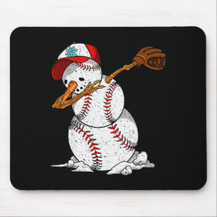 Dabbing Baseball Schneemann Schnee Weihnachten Xma Mousepad