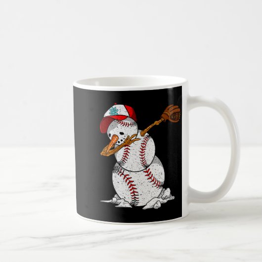 Dabbing Baseball Snowman Snow Christmas Xmas Holid Kaffeetasse (Rechts)