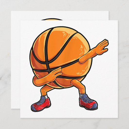 Dabbing Basketball Ball Funny Boys Männer Frauen S Einladung (Vorne/Hinten)