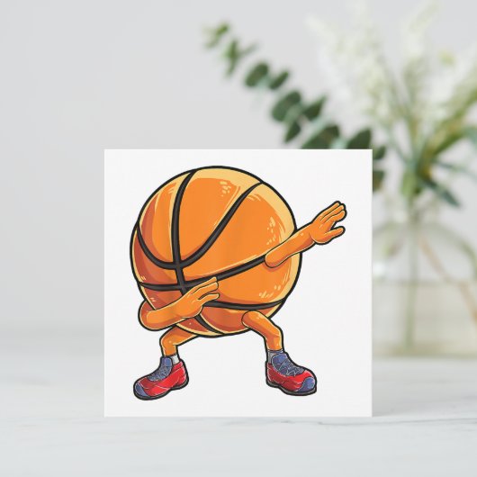 Dabbing Basketball Ball Funny Boys Männer Frauen S Einladung (Stehend Vorderseite)